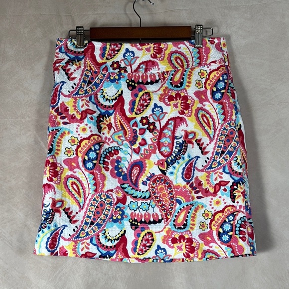 Talbots Paisley Skirt Womens 6 Colorful Spring Zip Closure Twee Girlcore Preppy - Picture 1 of 9